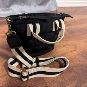 Universal Thread Black Crossbody Bag with Striped Strap